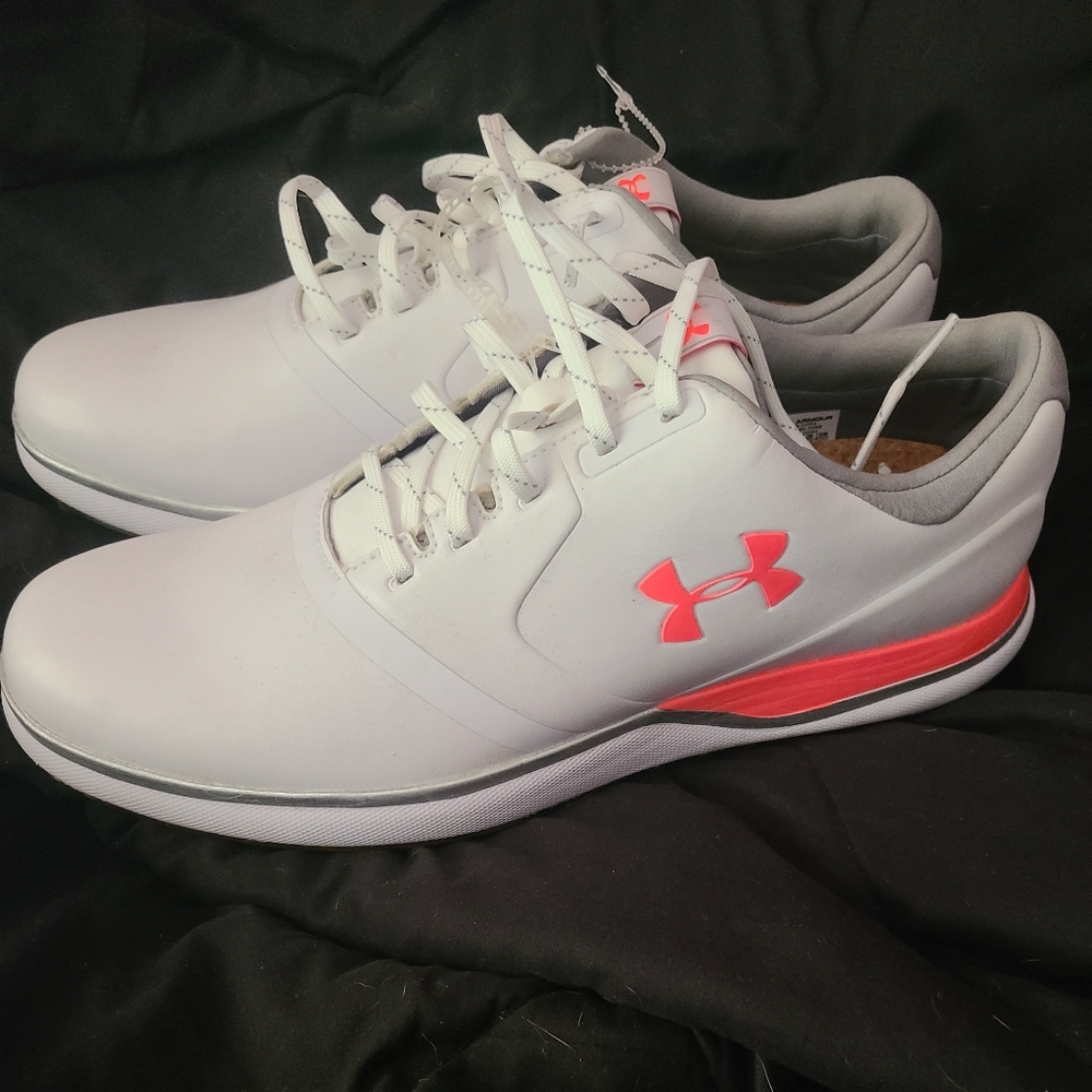 Women's Under Amour White/Hot Pink/Grey Golf Shoes Size 10-New